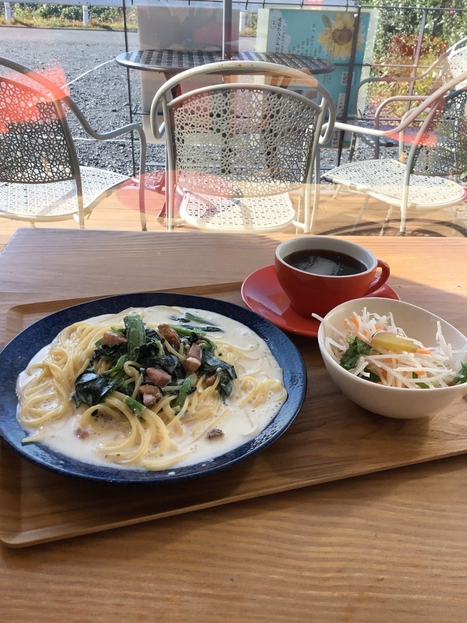 今月のパスタランチ　鴨のパストラミとほうれん草のクリームパスタ　(サラダ・ドリンク付き) 