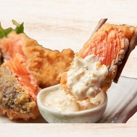 鮭のレアフライ