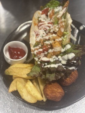[ランチ限定]ガーリックシュリンプ🦐チーズ🌮🌮ポテト、ドリンクつき