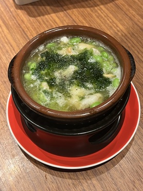 ツブ貝と枝豆のアヒージョ