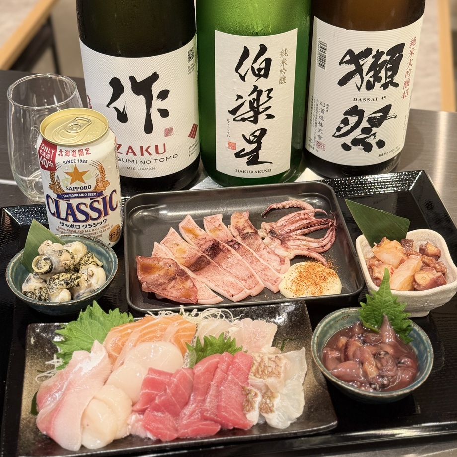 🉐厳選‼️日本酒飲み放題付き!おすすめ海鮮コース🦑🉐