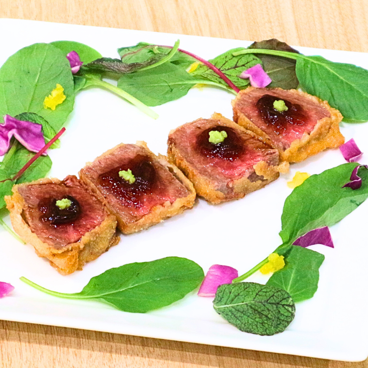 創作天ぷら 和牛のわさび醤油