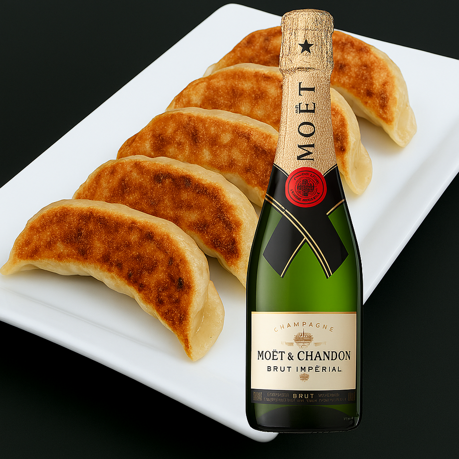 シャンパン餃子セット（モエミニ200ml＋サクサク餃子10個）　（5500）