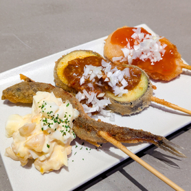 3本盛り合わせ【A】エビチリ／ナス／ししゃも