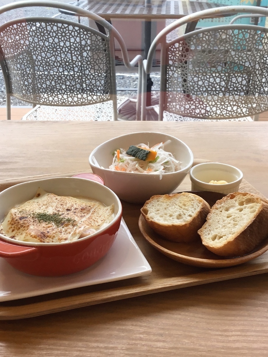 さつまいもグラタン　パンランチ