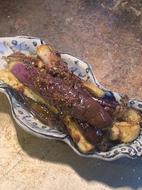 長なすのにんにく生姜醤油