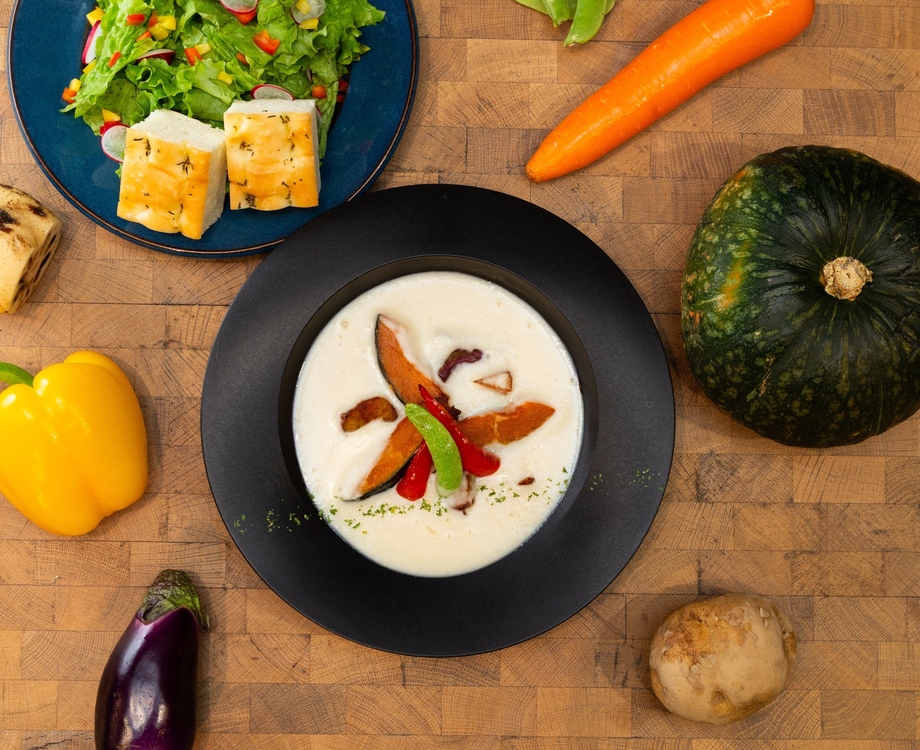 ごろごろ野菜の豆乳スープランチ