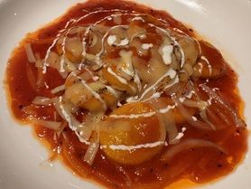 米粉で作ったかぼちゃのニョッキトマトソース