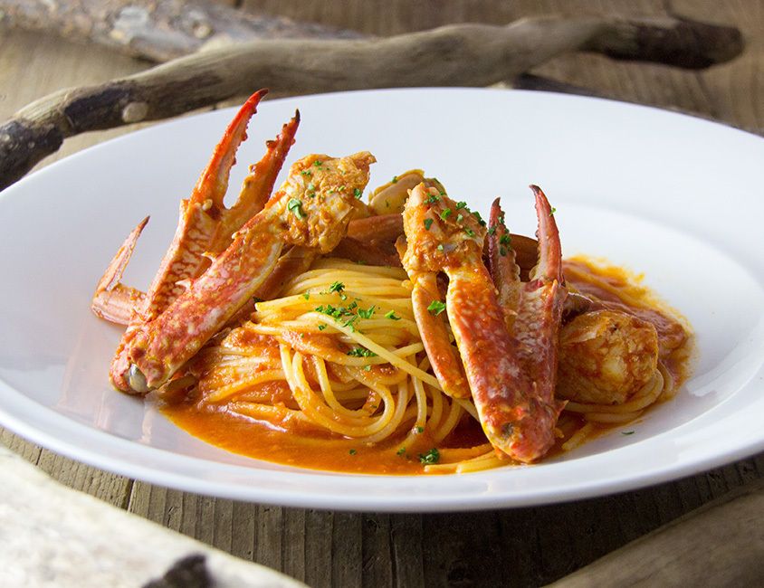 渡り蟹の軽いトマトソース　スパゲッティーニ（1290）