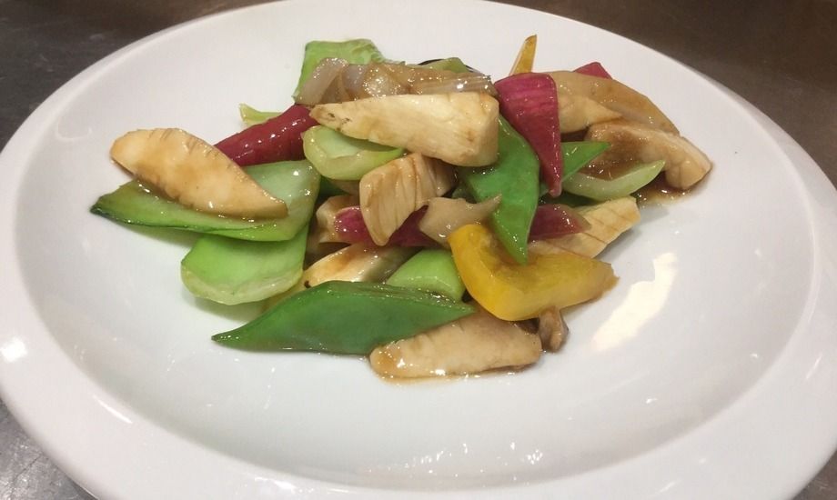 エリンギ茸入り色々野菜のオイスターソース炒め