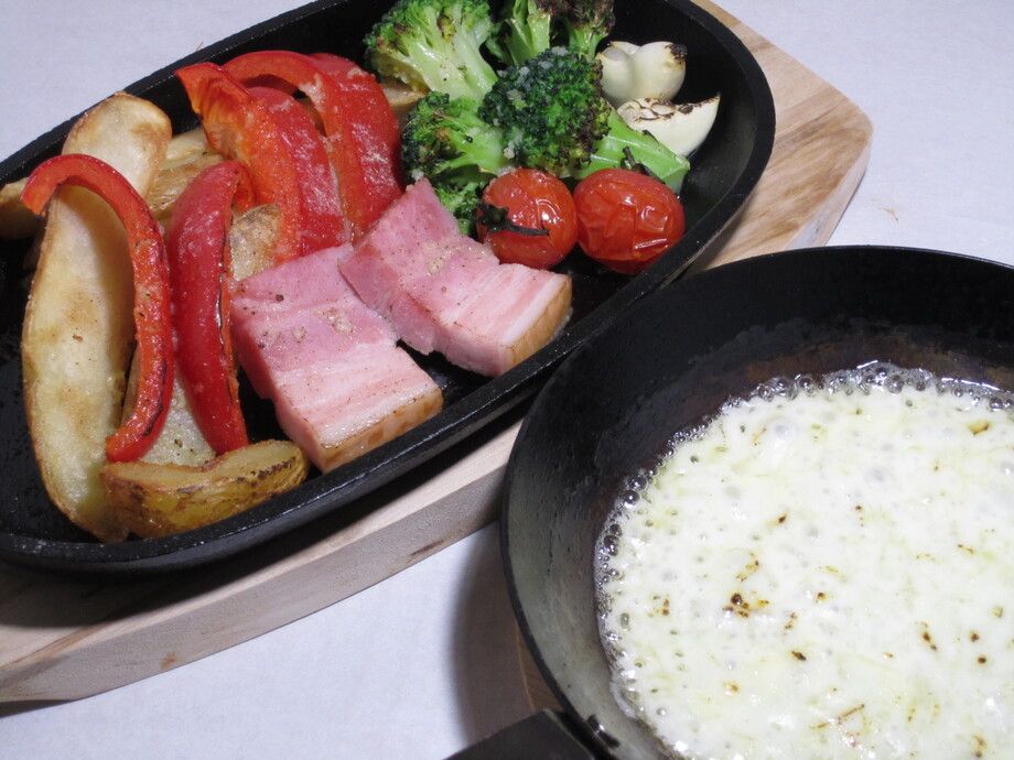 ラクレットチーズと温野菜（790）