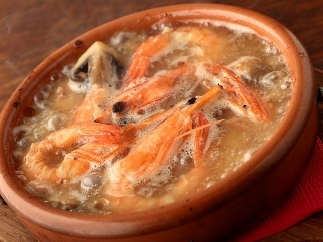 天使の海老のアヒージョ