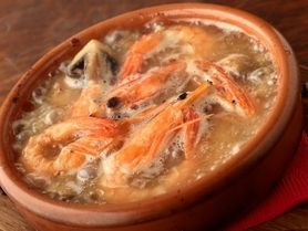 天使の海老のアヒージョ