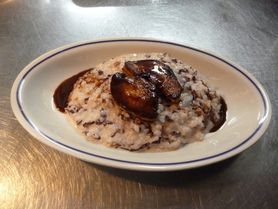 フォアグラのソテーとパンツェッタのリゾット