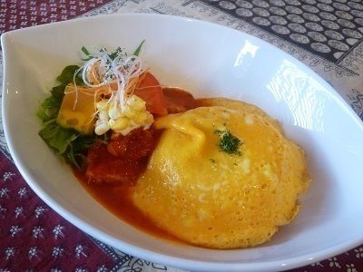 タータン風オムライス