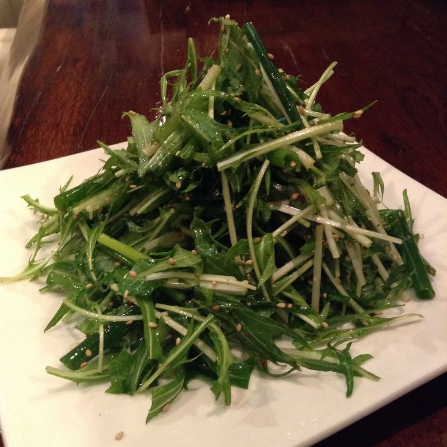 水菜と葱のチョレギサラダ（750円）