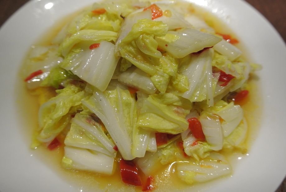 【野菜料理】白菜の剁辣椒(トーラージャオ)炒め（1080円）
