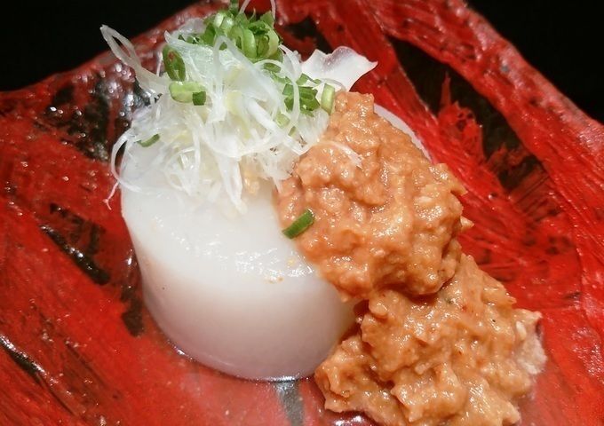 「天草冬野菜フェア」天草湯島大根の風呂吹き大根　黒豚肉みそのせ