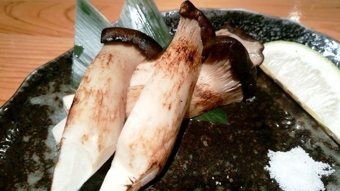 「天草冬野菜フェア」天草エリンギの炙り　天草塩と天草レモンを添えて