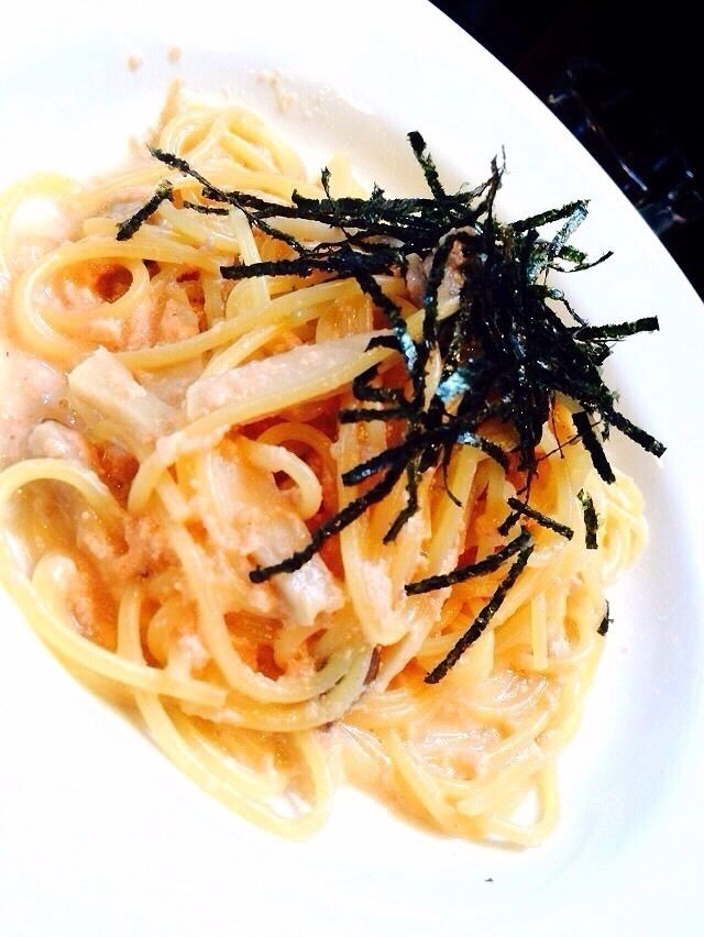 明太クリームパスタ