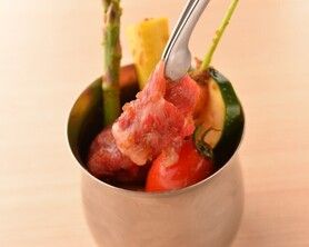 熟成カルビとゴロゴロ野菜の香味野菜おろし漬け