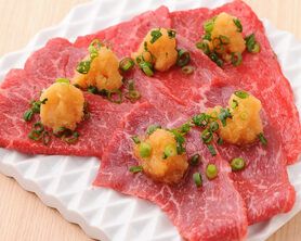 数種の大根とカラスミのおろしポン酢ロース