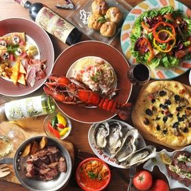 【贅沢海鮮×贅沢肉鮮！炭リッチプレミアム宴会コース】生＆ワイン等2H飲放6000円⇒5000円