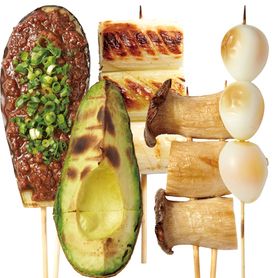 うずらのたまご／ベビーコーン／ししとう／炙りアボカド／なす肉味噌／ねぎ／エリンギ