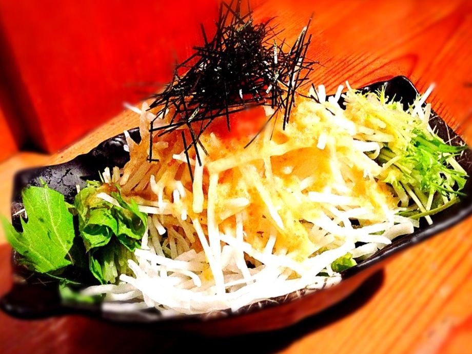 大根と水菜の巣篭もりサラダ