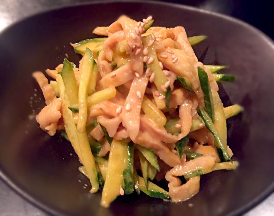 鶏皮からし和え