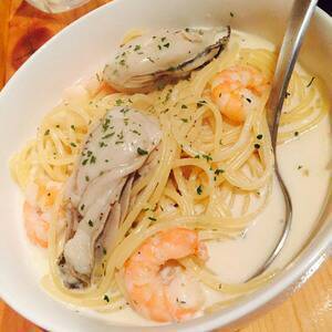 海老＆牡蠣のクリームパスタ