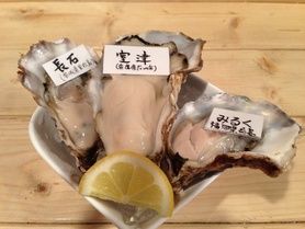 本日のオススメ生牡蠣３種