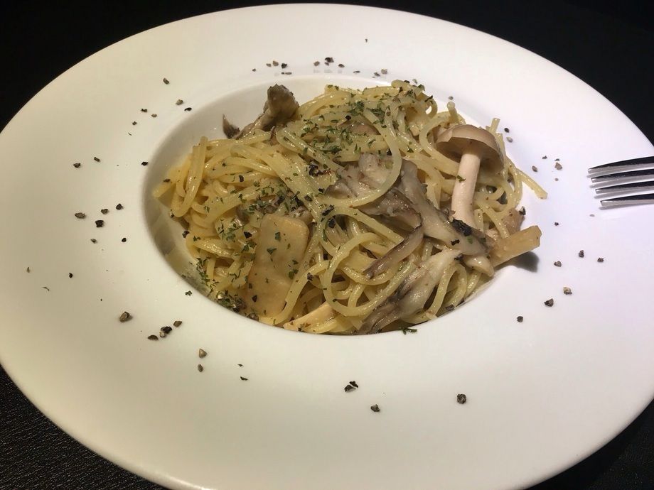 キノコたっぷりマヨマスタードパスタ