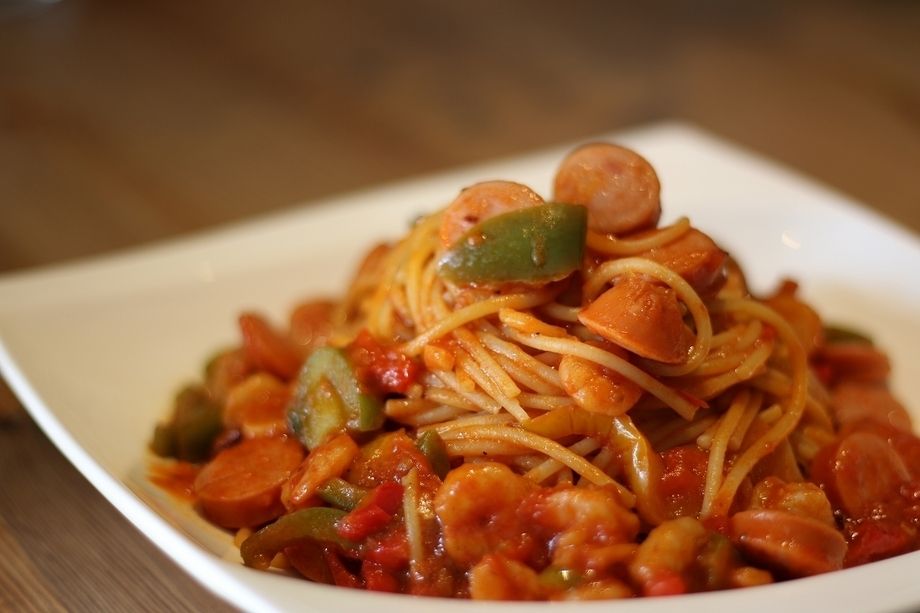 ジャンバラヤスパゲッティ