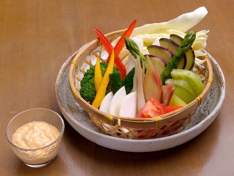 ざる盛り野菜 秘伝味噌添え