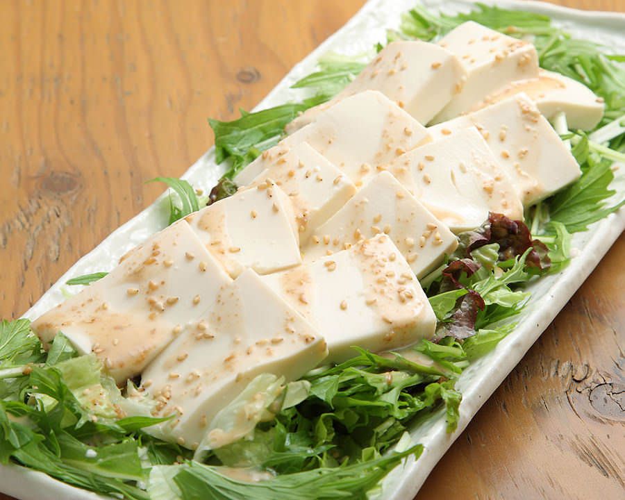ちりめん山椒の胡麻ドレ豆腐サラダ