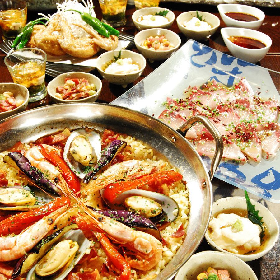 【2H飲み放題付き】情熱屋名物！パエリアコース＜8品＞