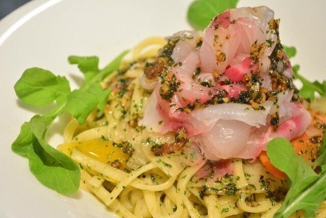 【季節限定！ペペロンチーノ】アヒィージョオイルと日本の鮮魚のペペロンチーノ