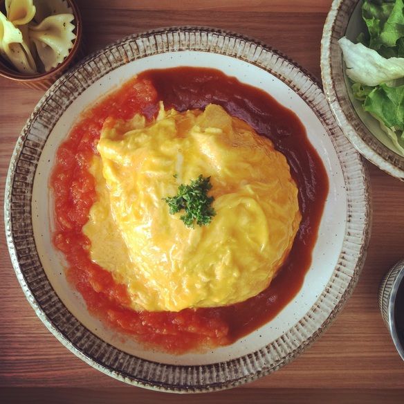 Wソースオムライス