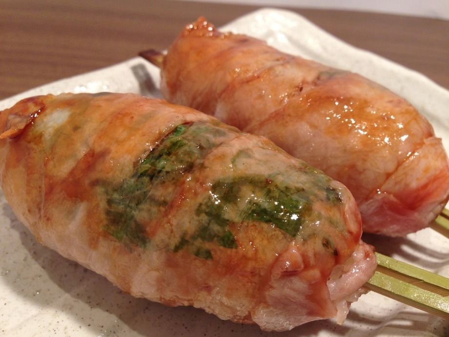 肉しそおにぎり巻き