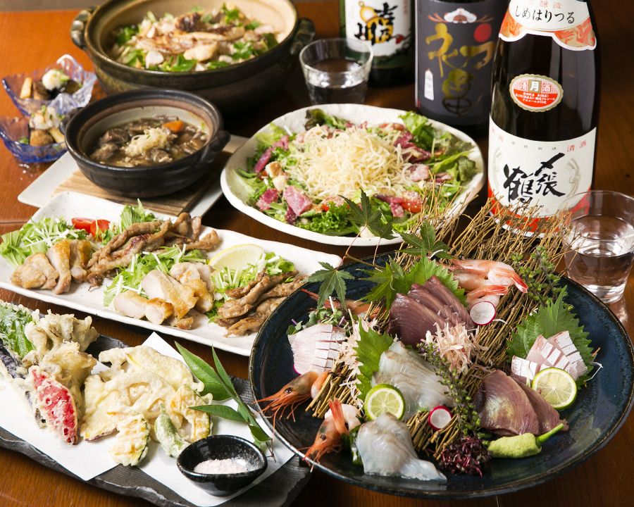 【3H飲み放題付き】和牛ステーキと鮮魚のしゃぶしゃぶコース＜10品＞