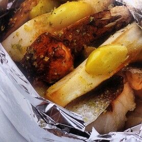 石川県産　かますとポルチーニ茸のカルトッチョ～柚とタイムを入れて～