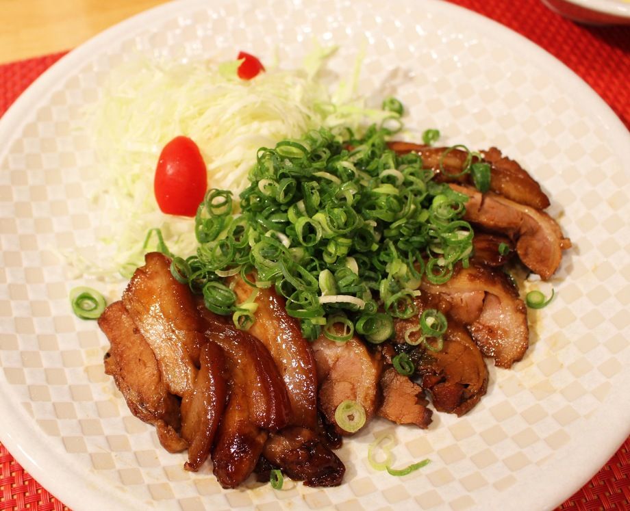 チャーシューネギまみれ定食（並/大）（1100/1300）