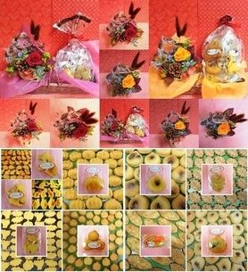 秋カラーのプリザーブドフラワーアレンジと秋限定焼き菓子のギフトセット♪(*^▽^*)