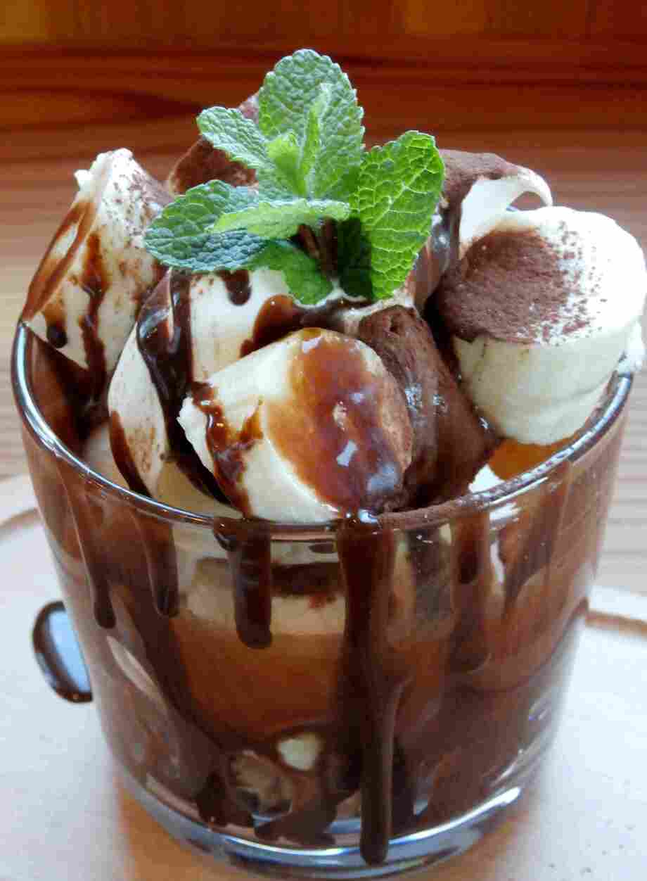 チョコバナナ　パフェ