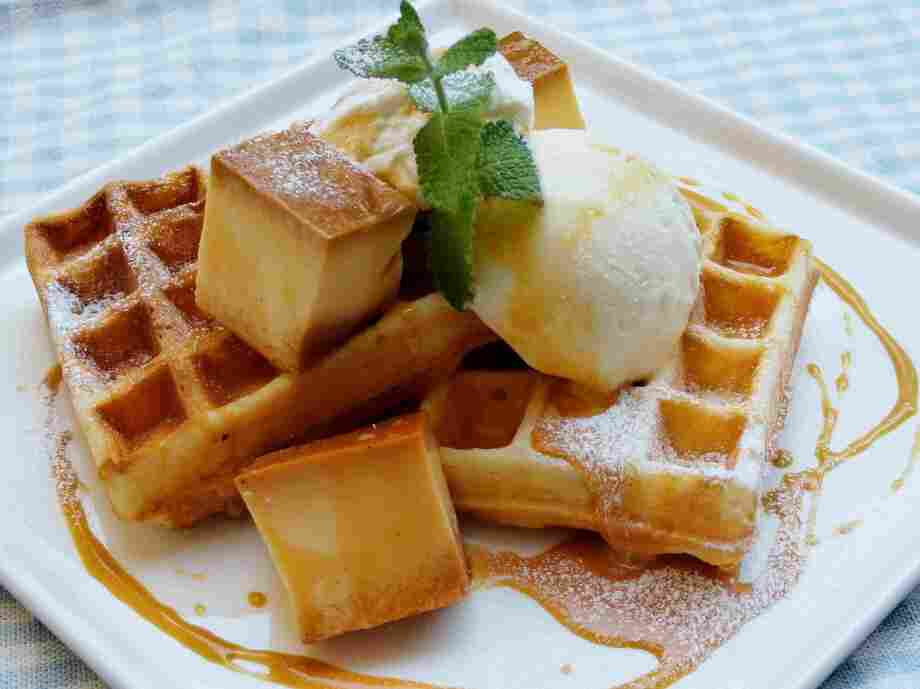 キャラメル　プリン　ワッフル