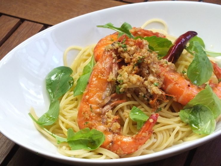 ガーリックシュリンプのペペロンチーノ