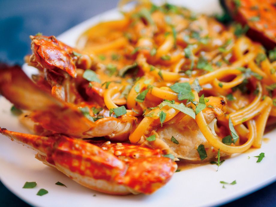 【パスタ】イタリアン食堂名物！！　ワタリガニと蟹味噌クリームソース