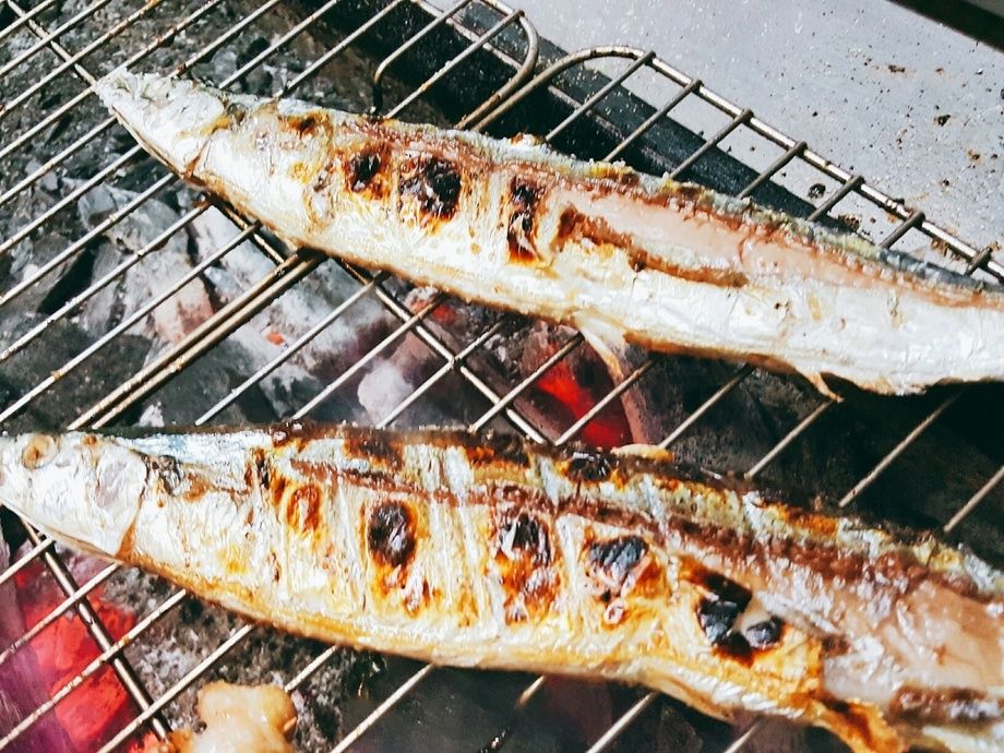 北海道産  秋刀魚炭焼き（¥1200）