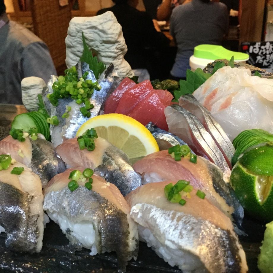 北海道産 生秋刀魚セット（刺身、握り）（¥1200）